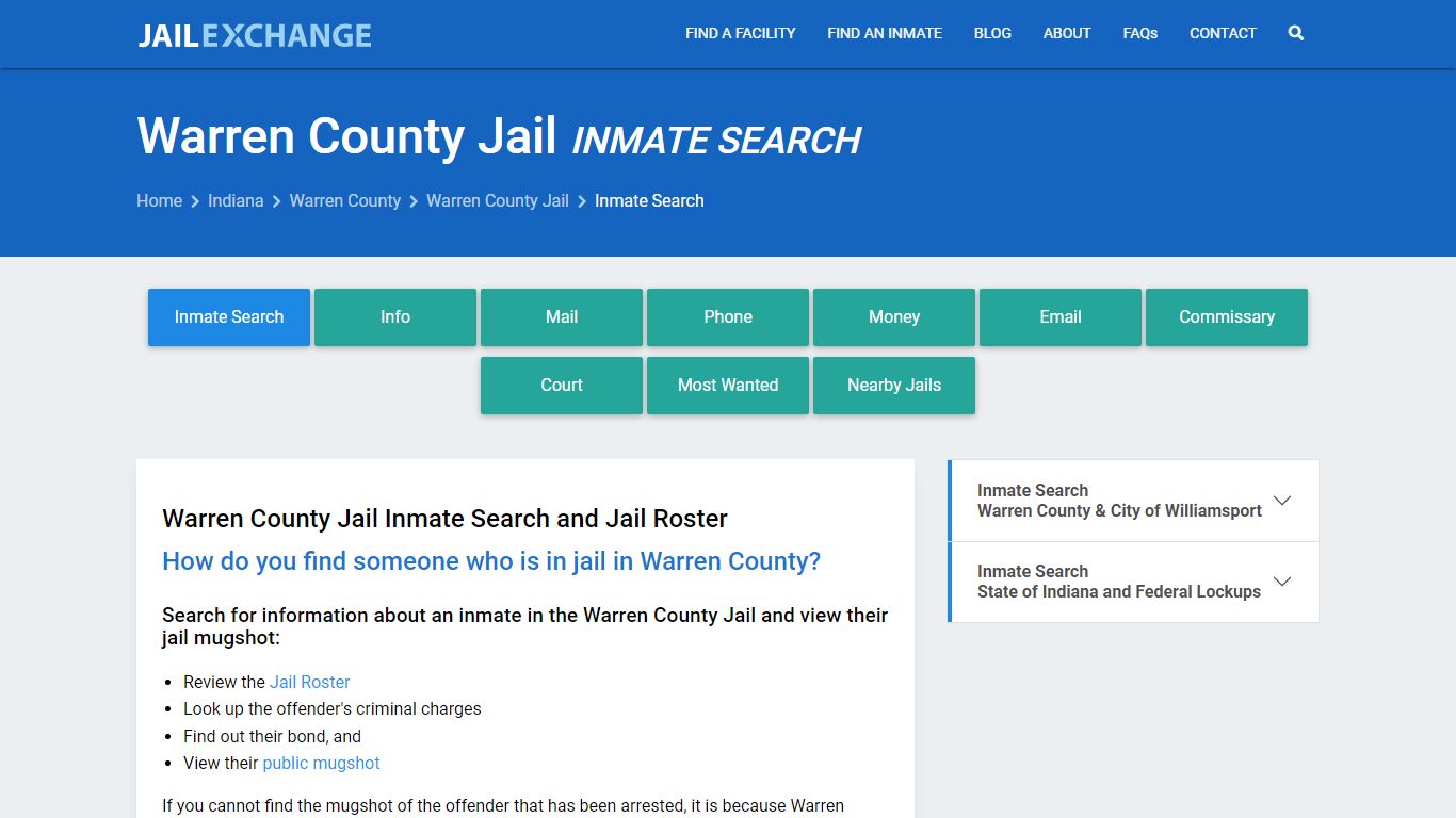 Inmate Search: Roster & Mugshots - Warren County Jail, IN - Jail Exchange